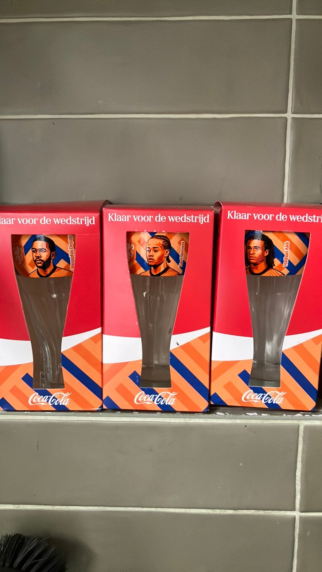 3 nieuwe frisdrank cola glazen voetbal spelers, Verzamelen, Ophalen of Verzenden, Zo goed als nieuw, Ajax, Overige typen