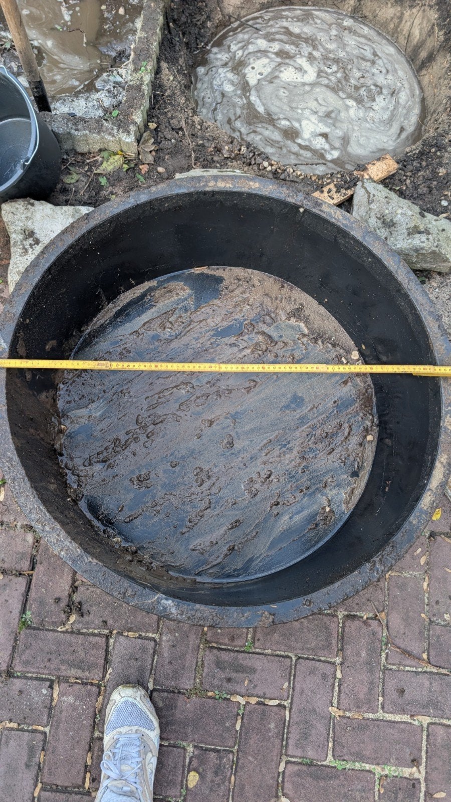 Fonteinbak met werkende pomp - Diameter 85 cm, Tuin en Terras, Ophalen, Gebruikt