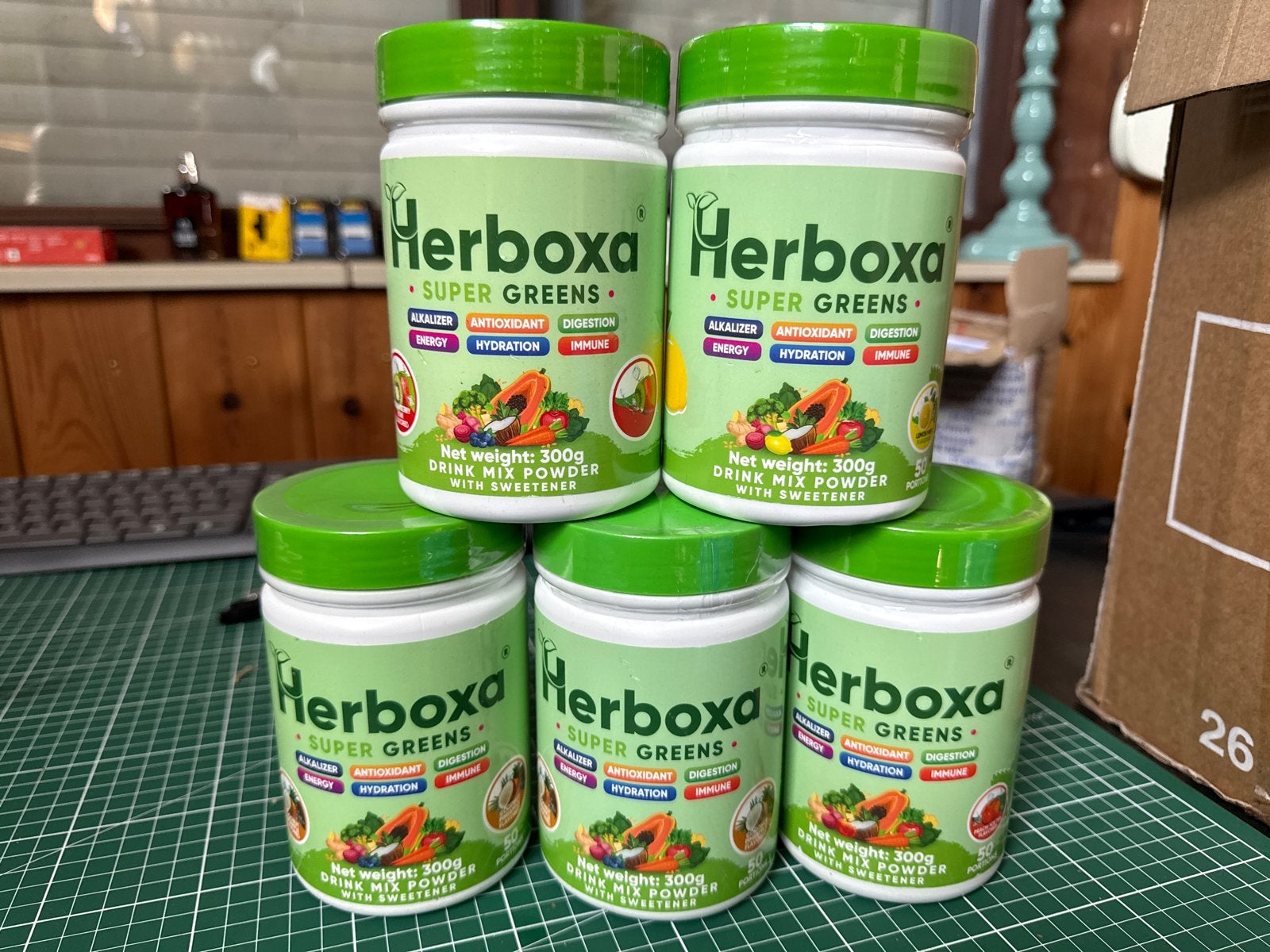 5x Herboxa Super Green Mix Poeder 300g - Nieuw!, Sport en Fitness, Poeder of Drank, Nieuw, Ophalen of Verzenden, Nvt