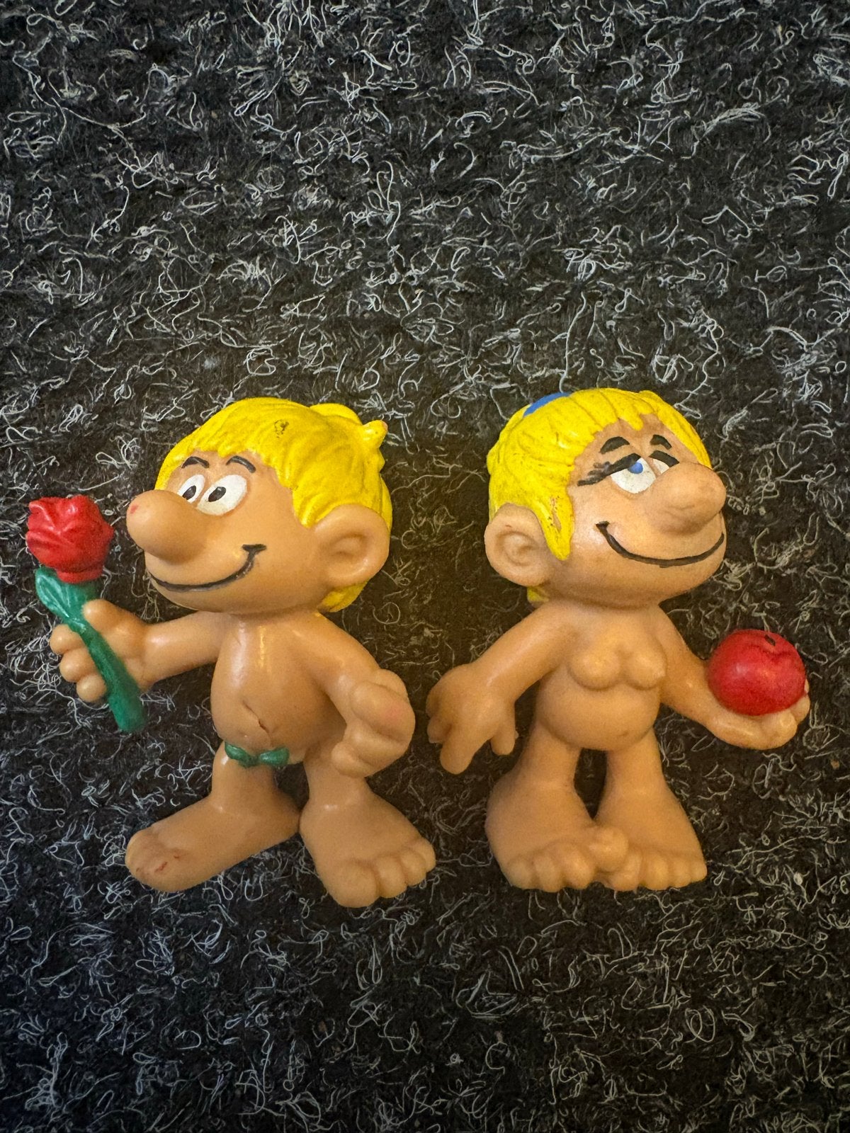 Adam en Eva Smurfen beeldjes, Verzamelen, Ophalen of Verzenden, Gebruikt, Overige Smurfen, Poppetje, Figuurtje of Knuffel