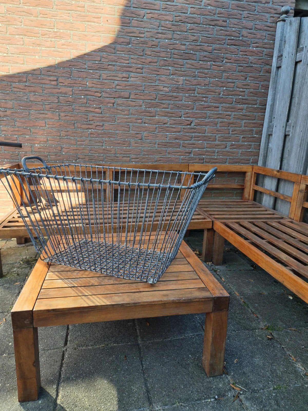 Vintage draadmand - Industriële look - groot, Ophalen, Met handvatten, Gebruikt, Mand