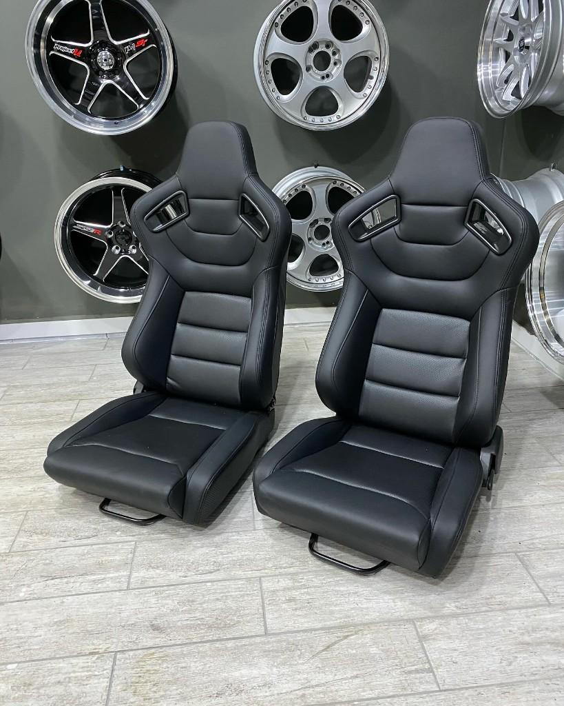 PowerParts sportstoel kuipstoel zwart carbon kunstleder, Auto diversen, Ophalen of Verzenden