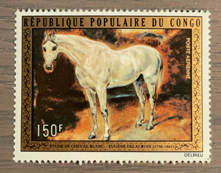 Congo Brazzaville - schilderij paard, Ophalen of Verzenden, Overige landen, Postfris