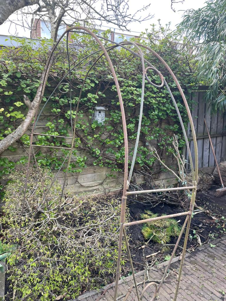 Metalen rozenboog met leuke details, Tuin en Terras, Tuinwanddecoratie, Ophalen, Gebruikt
