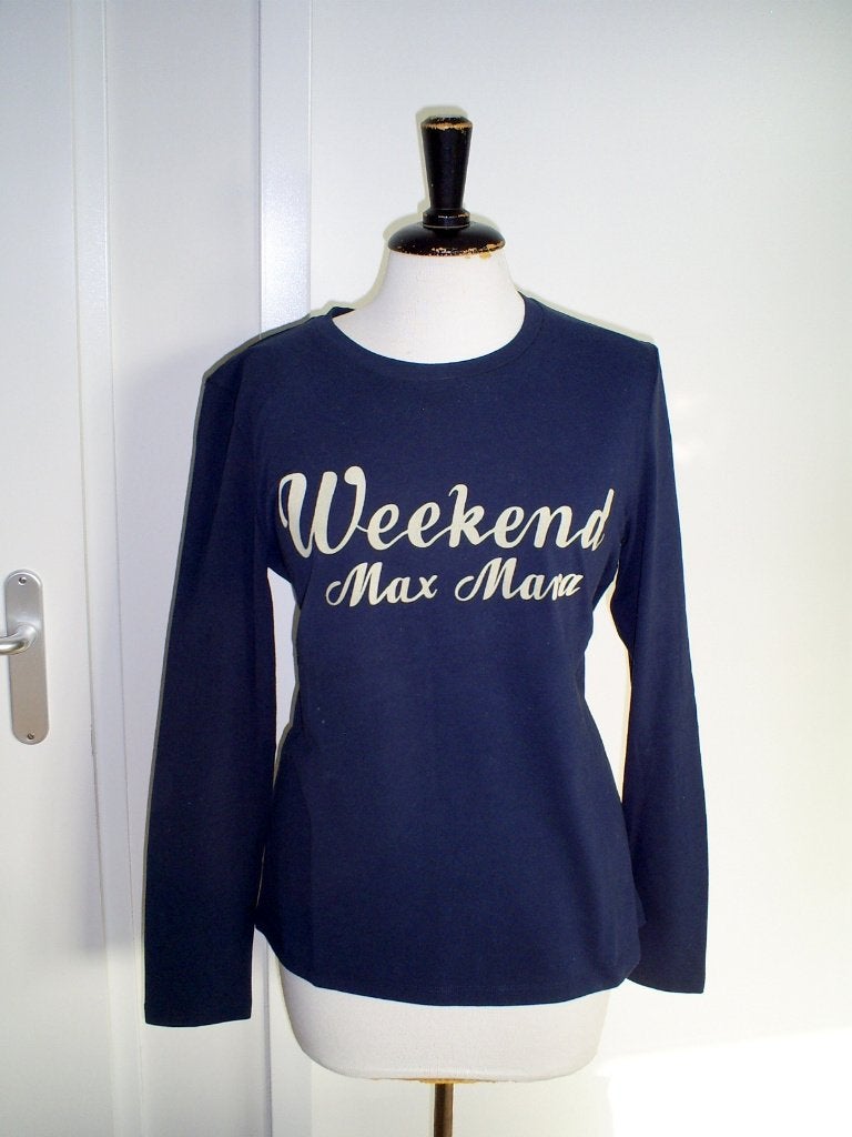 MAX MARA blauwe top maat M, Maat 38/40 (M), Max Mara, Zo goed als nieuw, Lange mouw