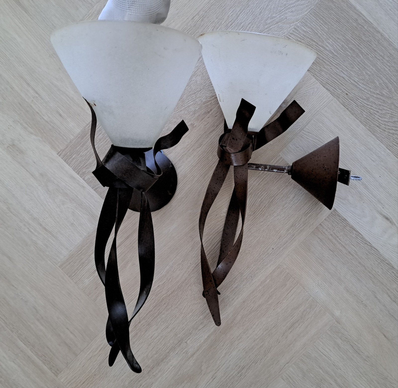 2 design wandlampen van Koot Amsterdam, Gebruikt, Ophalen of Verzenden, Wandlamp, Glas