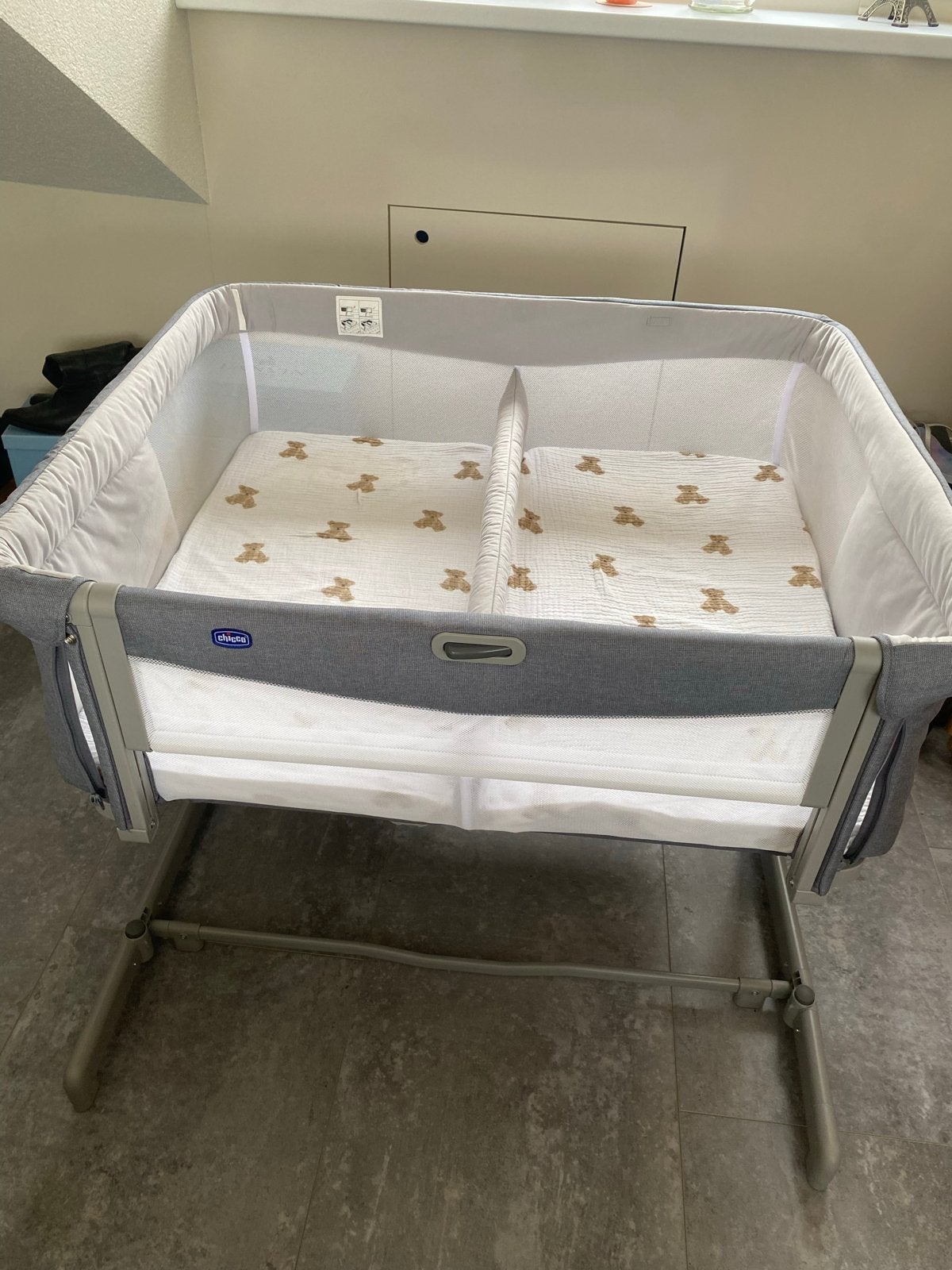 Chicco Next2Me Forever Co-Sleeper Tweeling Bed, Ophalen, Zo goed als nieuw