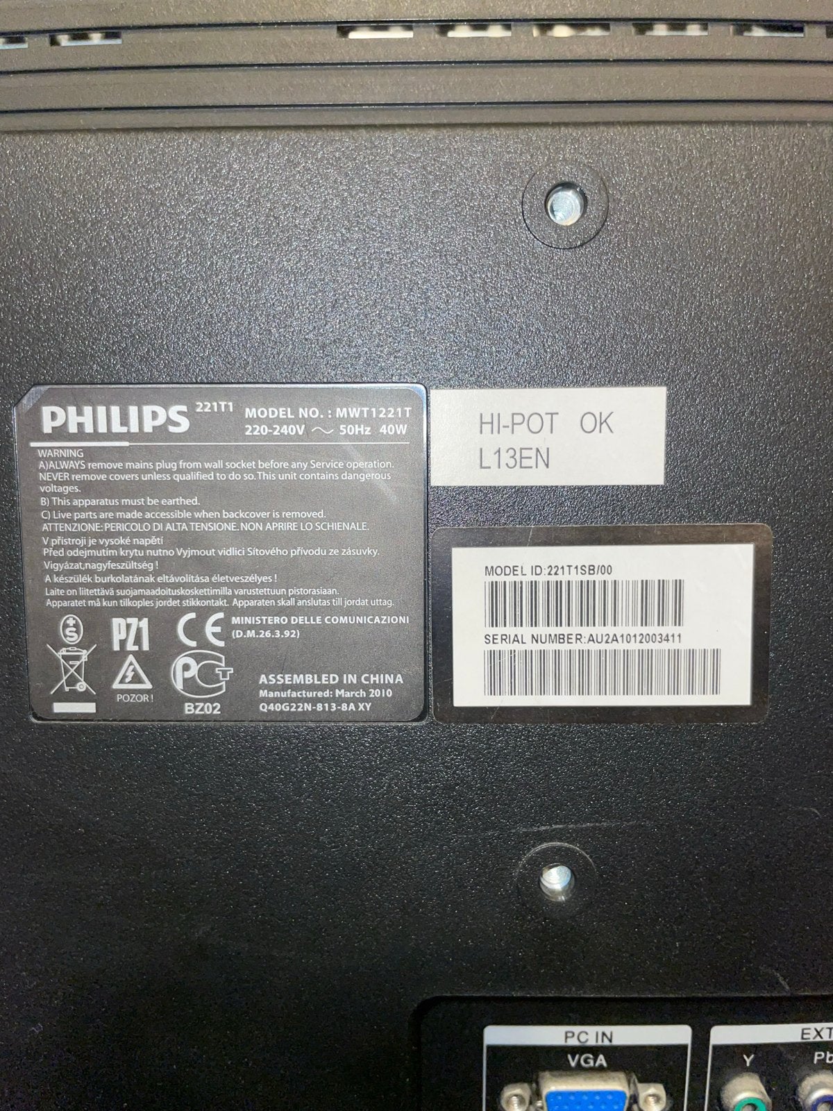 Foto 4 van Philips 221T1 TV Monitor - 55 cm (22 inch)