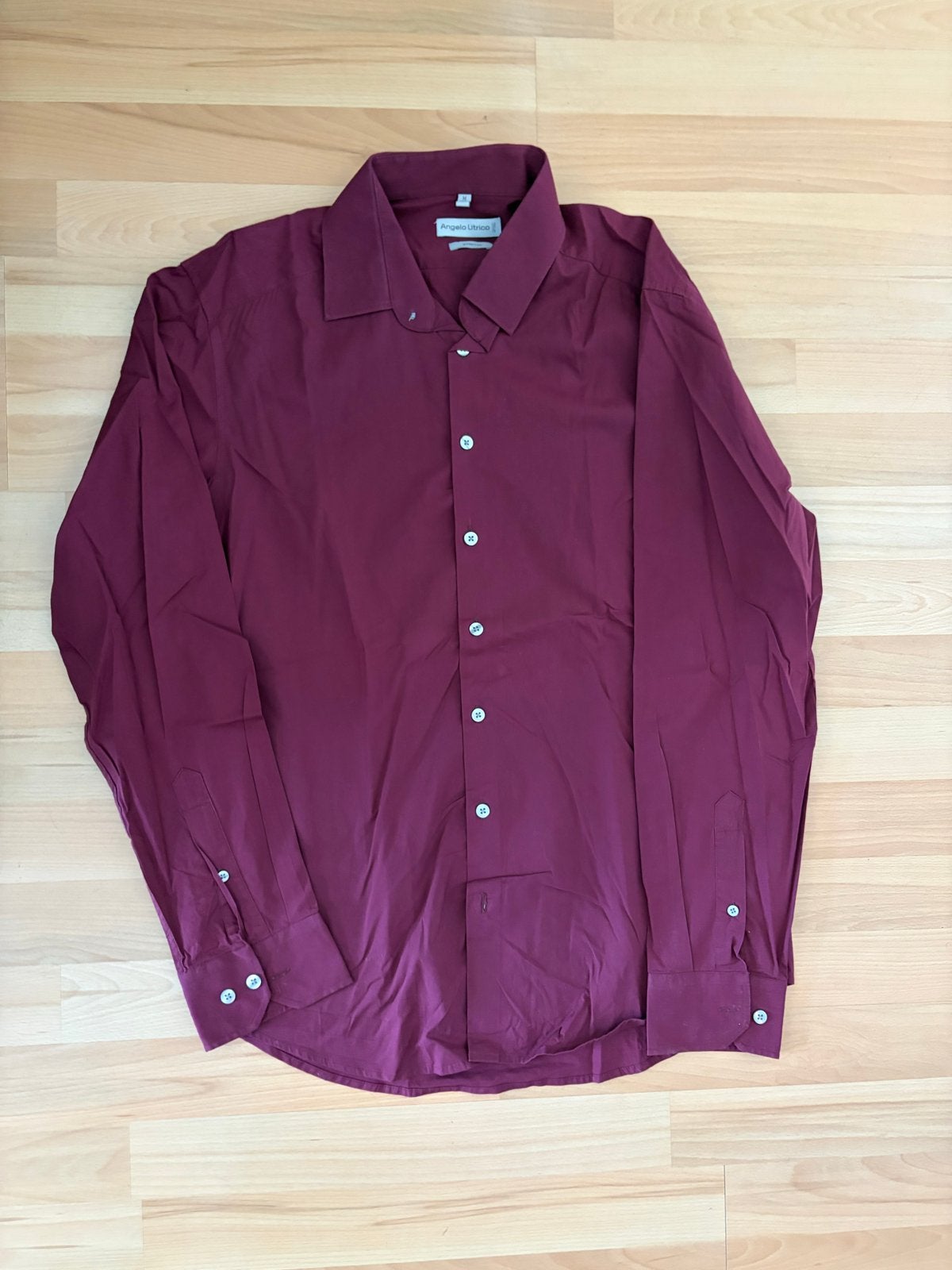 Angelo Litrico overhemd maat M 39/40 bordeauxrood, Ophalen of Verzenden, Zo goed als nieuw, Rood, Halswijdte 39/40 (M)