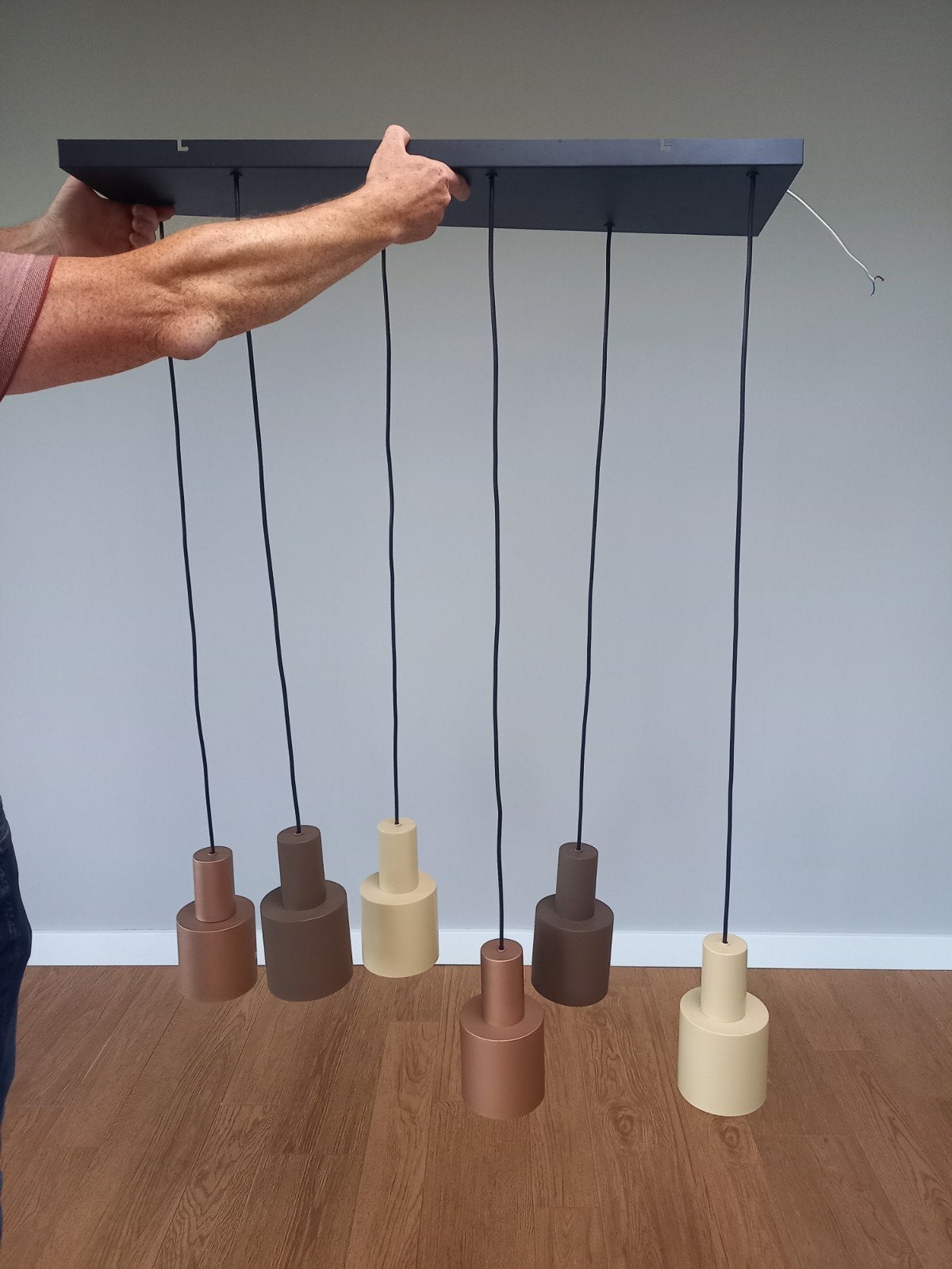 Trio Leuchten Hanglamp - 6x E27 - L80cm B20cm, Ophalen, E27 (groot), Zo goed als nieuw, Metaal