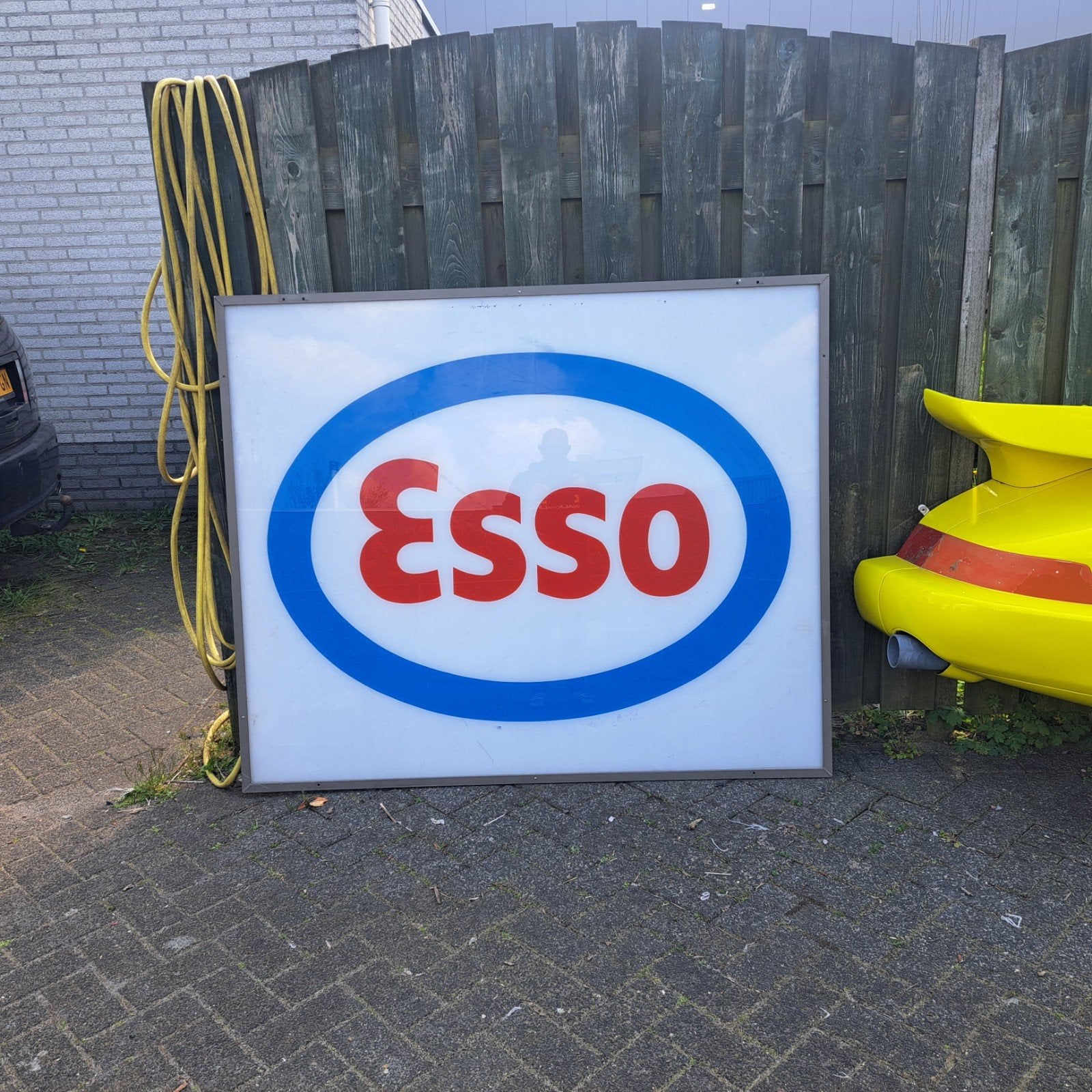 Esso gevelverlichting plaat Xxl, Ophalen, Gebruikt, Reclamebord