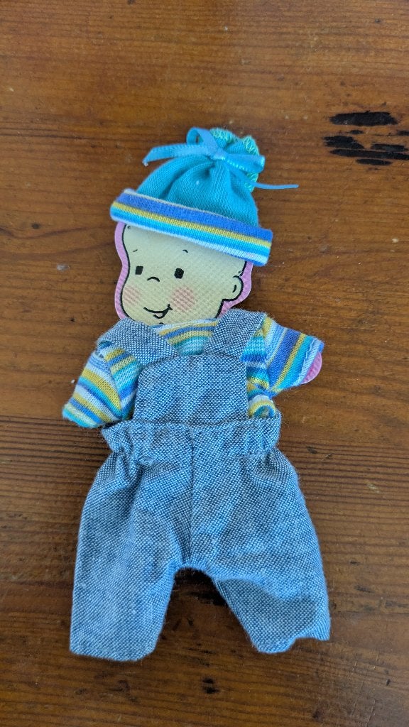 Mini Baby Born kledingset - Tuinbroek + muts, Ophalen of Verzenden, Zo goed als nieuw, Babypop