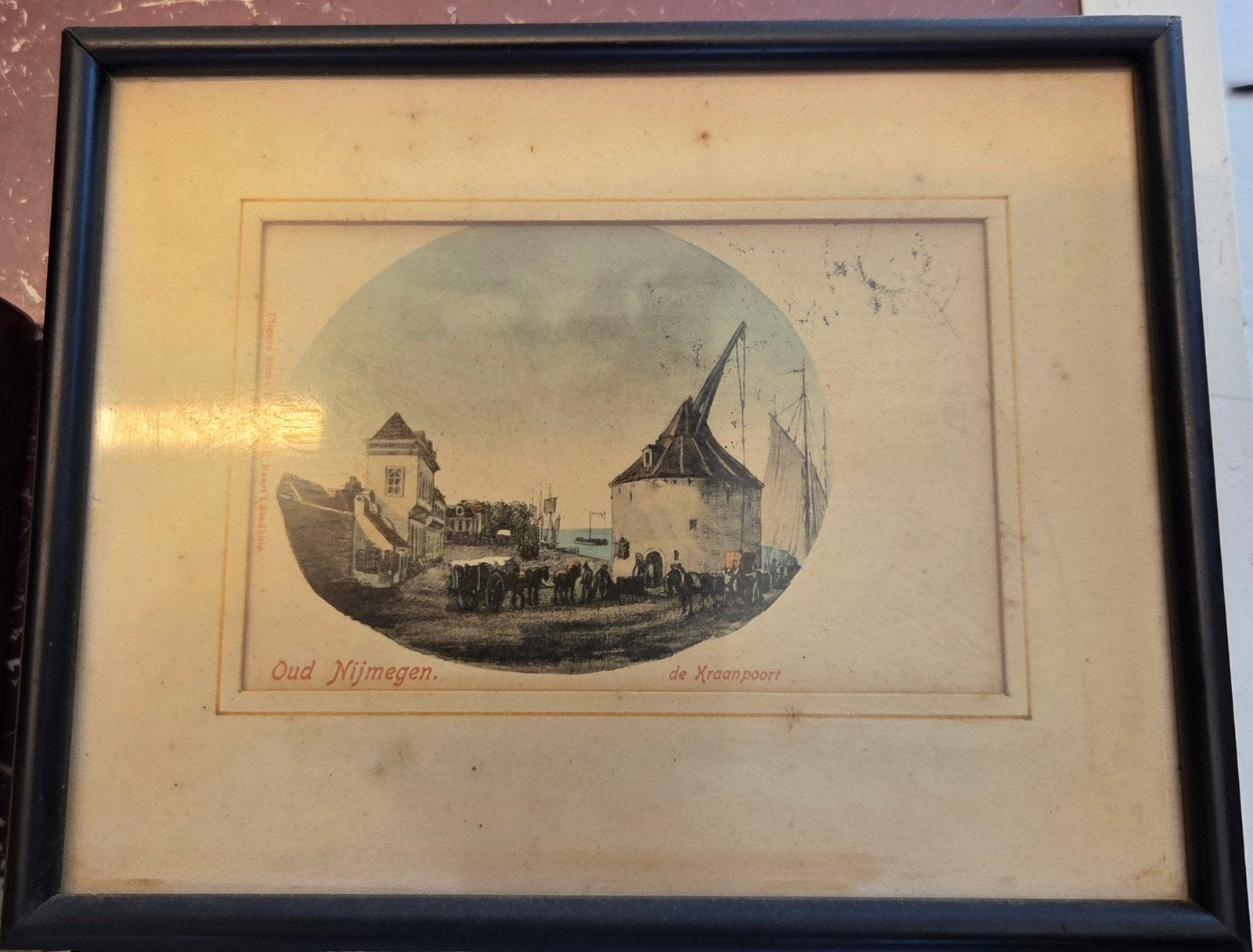 4 oude prenten Nijmegen - Bergendal, Hees, Kraanpoor, Antiek en Kunst, Kunst | Tekeningen en Foto's, Ophalen of Verzenden, Prent