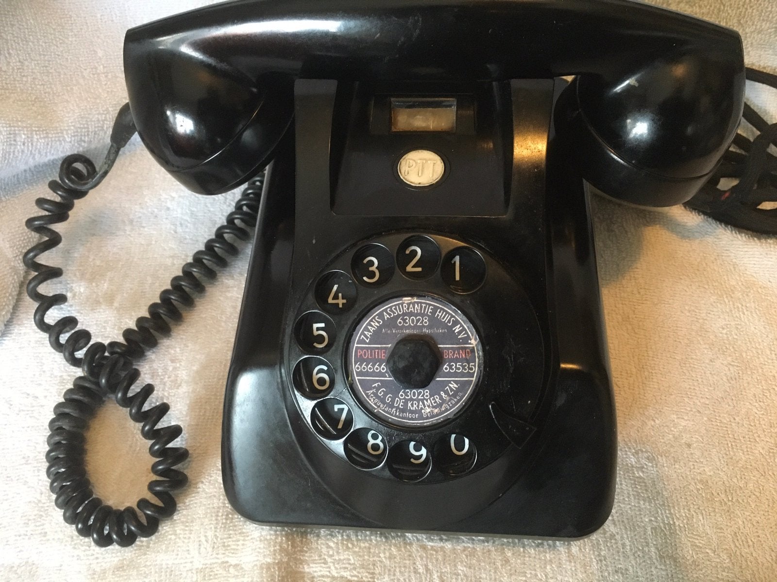 Bakelieten Heemaf telefoon met Unique hoorn jaren vijftig ., Ophalen of Verzenden, Gebruikt, Bakeliet