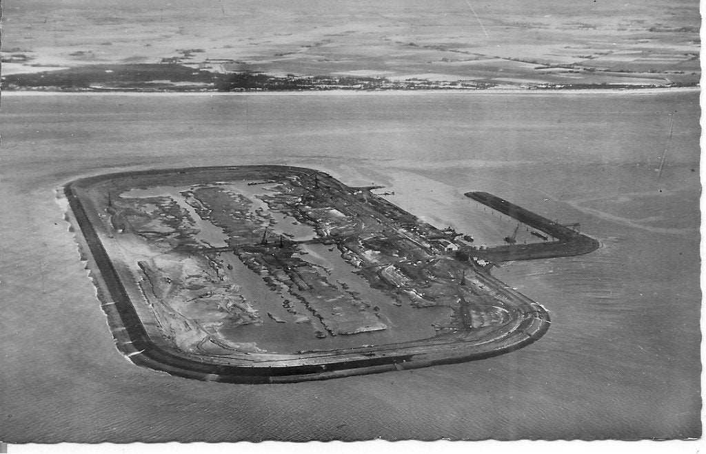 Zeldzame ansichtkaart: Bouwput Haringvliet, Deltawerken, Ophalen of Verzenden, 1940 tot 1960, Ongelopen, Zuid-Holland