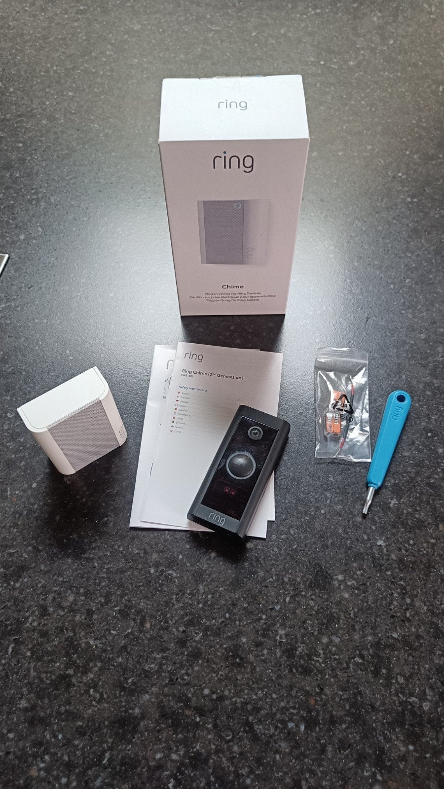 Ring wired deurbel incl. Chime, Ophalen of Verzenden, Bewegingsdetectiesensor, Zo goed als nieuw, Bedraad