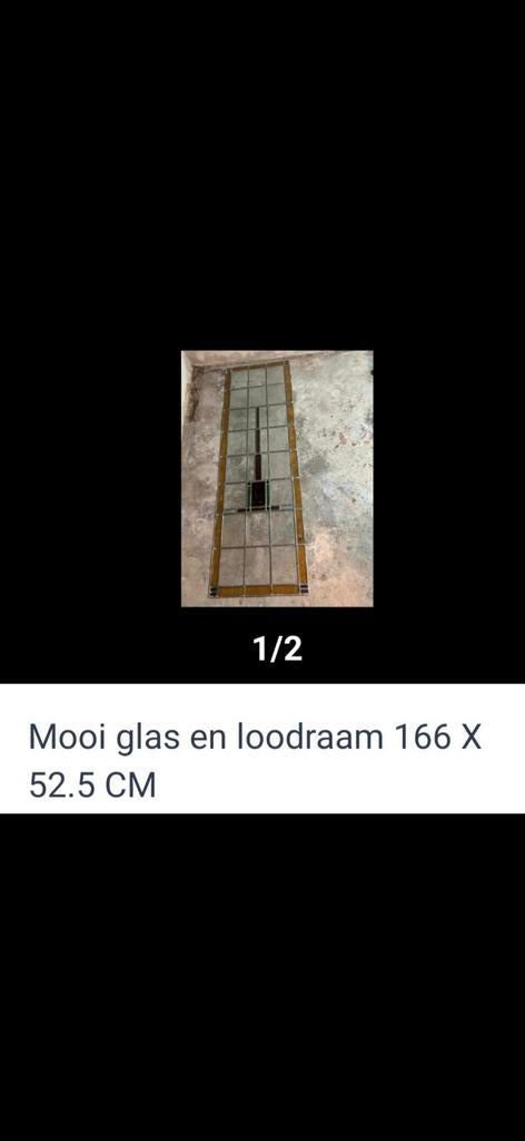 Mooi glas-in-loodraam uit de Van der Waalstraat Leiden, Doe-het-zelf en Verbouw, Glas en Ramen, Ophalen, Gevelraam of Ruit, Gebruikt