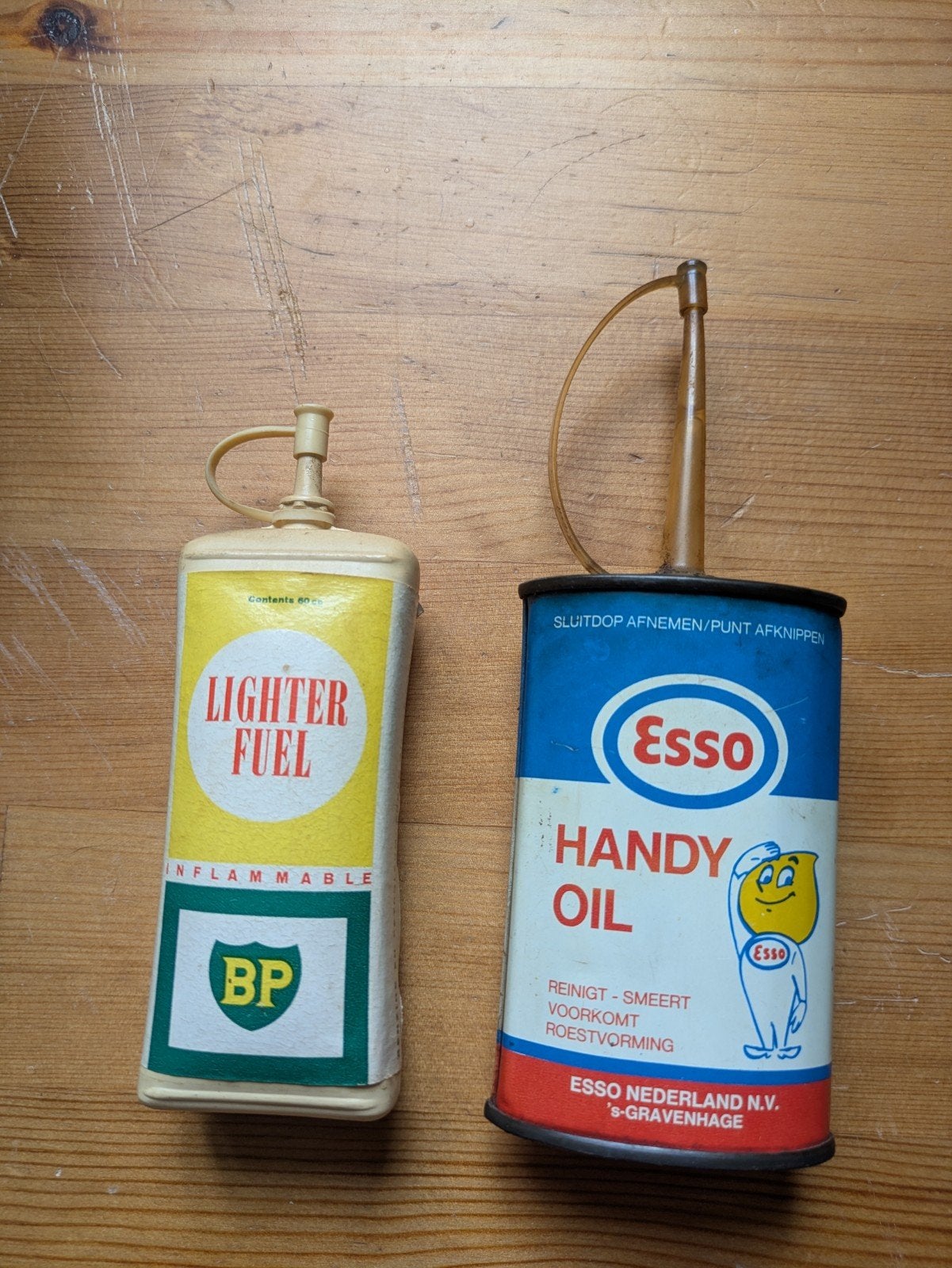 Vintage Esso Handy Oil en BP Aansteker Benzine blikjes, Ophalen of Verzenden, Gebruikt