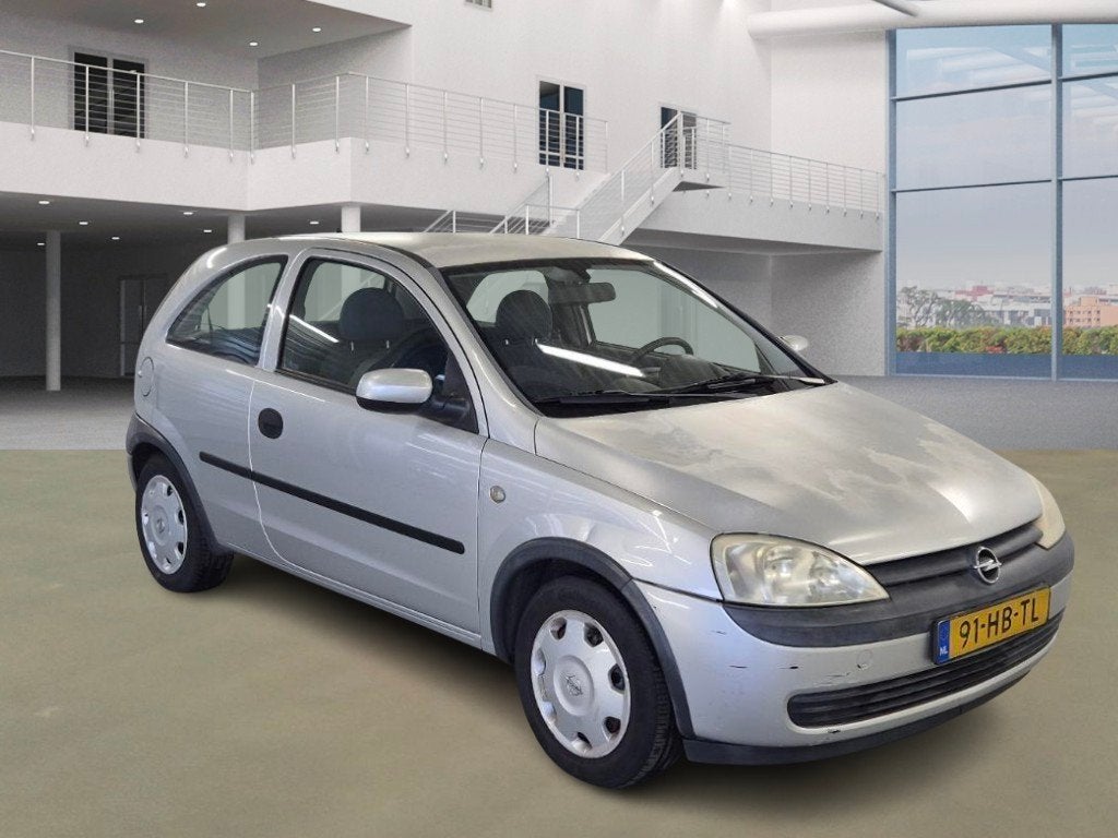 Opel Corsa 1.2 16V 3D 2001 Grijs lage km stand 106.000km, Voorwielaandrijving, 74 pk, 31 €/maand, Origineel Nederlands