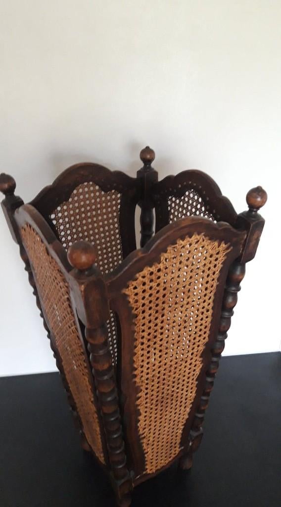 Antieke 'parapluie'bak: hout mét webbing. 1920!!, Huis en Inrichting, Woonaccessoires | Paraplubakken, Zo goed als nieuw, Hout