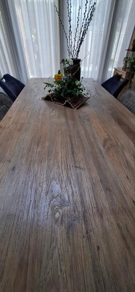 Mooie kloostertafel van 2.40m lang en 1.10m breed, Ophalen, Gebruikt, 100 tot 150 cm, 200 cm of meer
