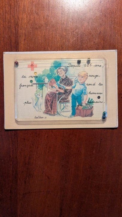 Vintage Franse Rode Kruis ansichtkaart - 1989, Verzamelen, Ophalen of Verzenden, 1980 tot heden, Ongelopen, Frankrijk