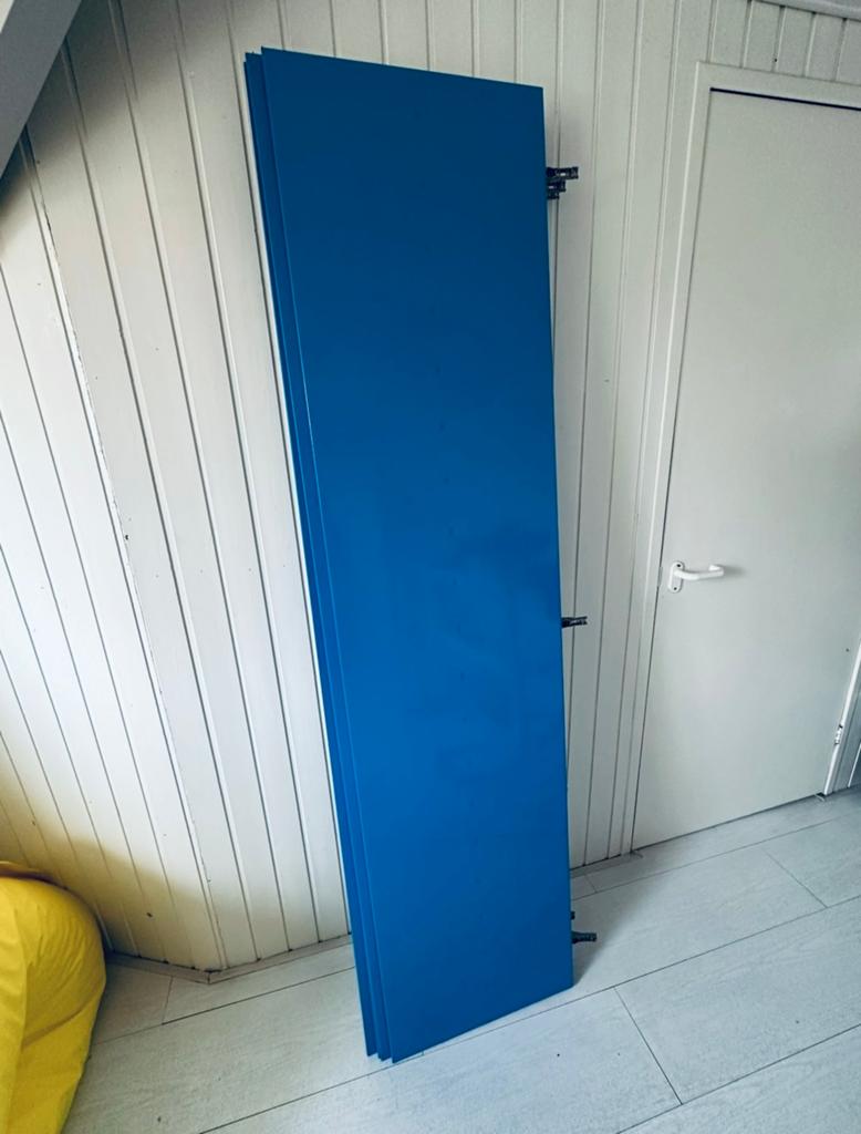3x IKEA kastdeuren blauw, inclusief scharnieren, Ophalen of Verzenden, Zo goed als nieuw