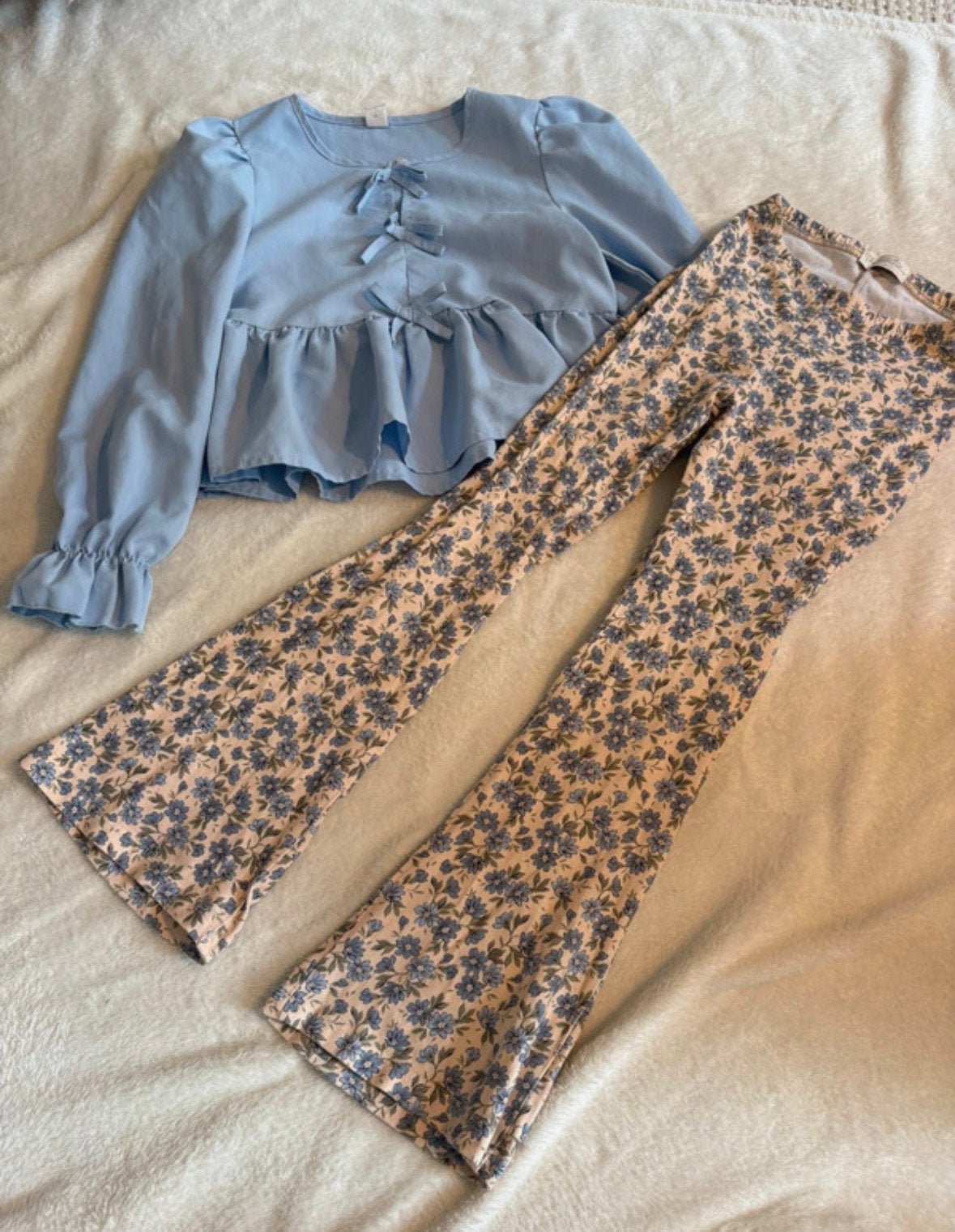 The little cuties flared met shein strikjes top, Ophalen of Verzenden, Zo goed als nieuw, Meisje, Shirt of Longsleeve