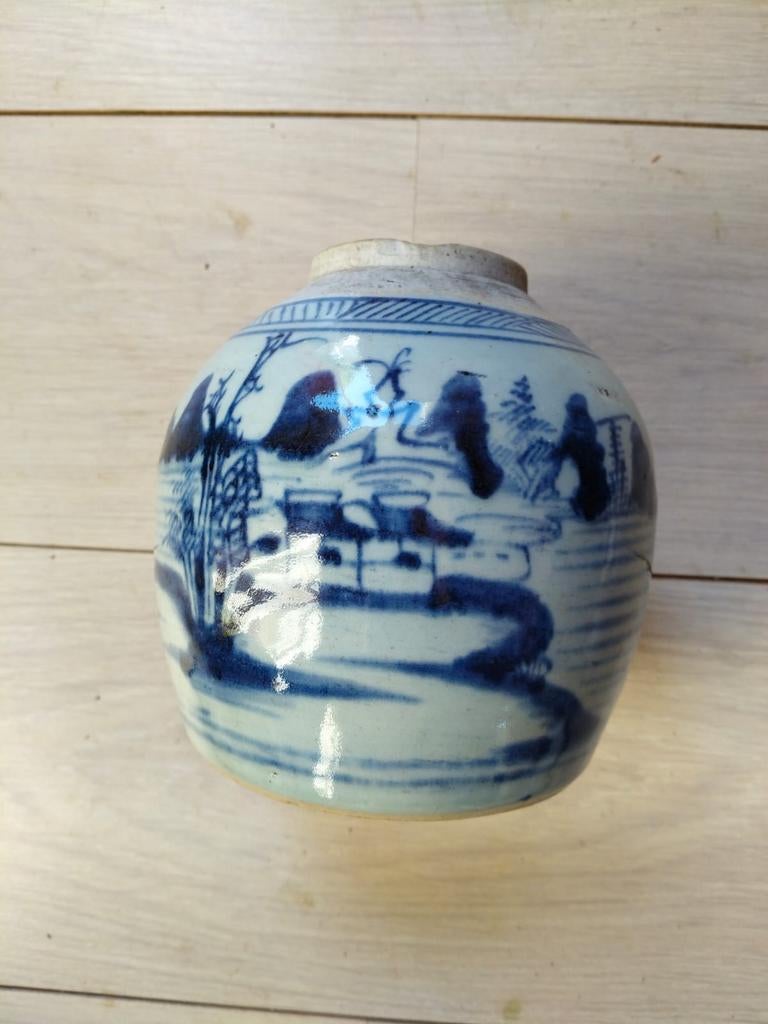 Antieke mooie grote porseleinen gemberpot, Antiek en Kunst, Ophalen of Verzenden