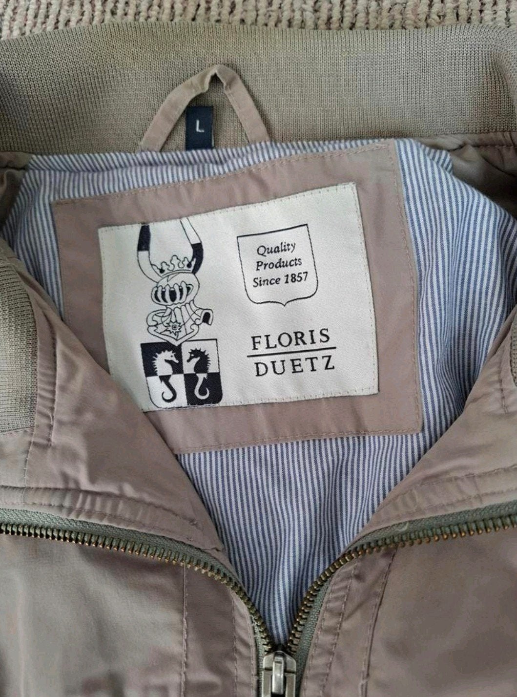 Floris Duetz jas maat L beige, Maat 52/54 (L), Beige, Floris van Bommel, Ophalen of Verzenden