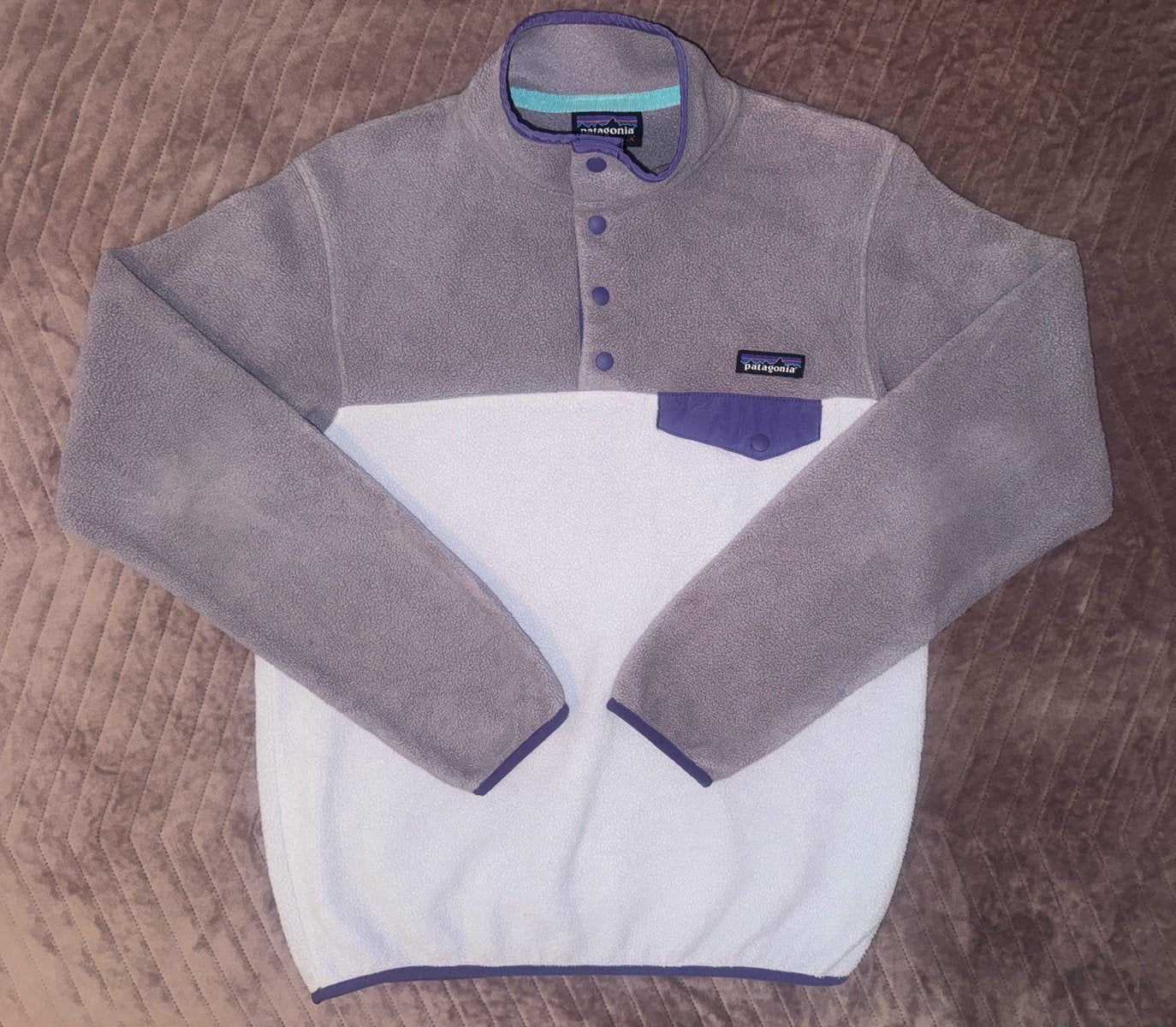 Patagonia Lightweight Synchilla Snap-T Fleece Pullover, Ophalen of Verzenden, Zo goed als nieuw, Maat 36 (S), Paars