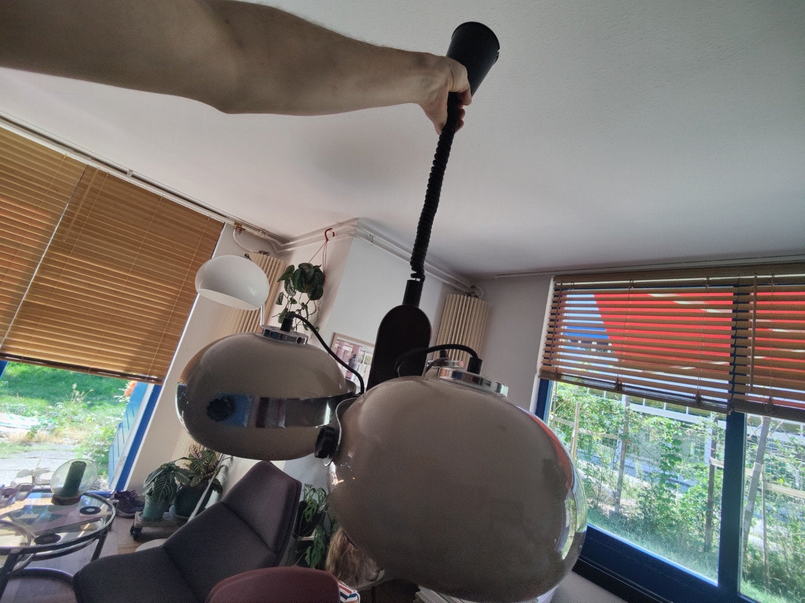 Vintage Dijkstra lamp - Bruine tafellamp/hanglamp, Ophalen of Verzenden
