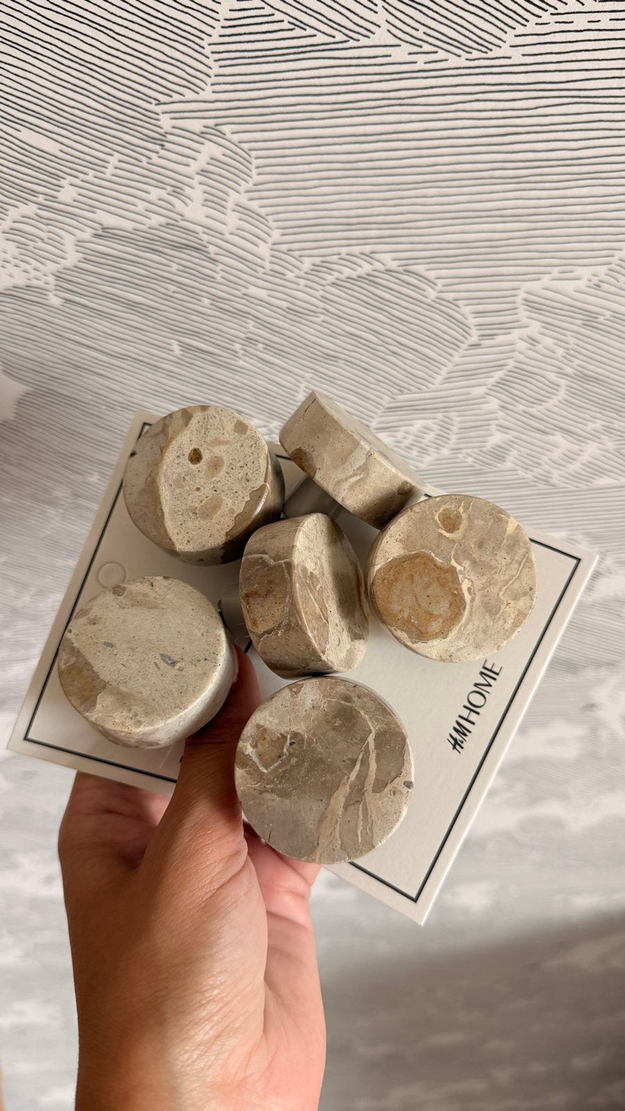 Beige Marmeren Meubelknoppen - Set van 6, Ophalen of Verzenden, Nieuw
