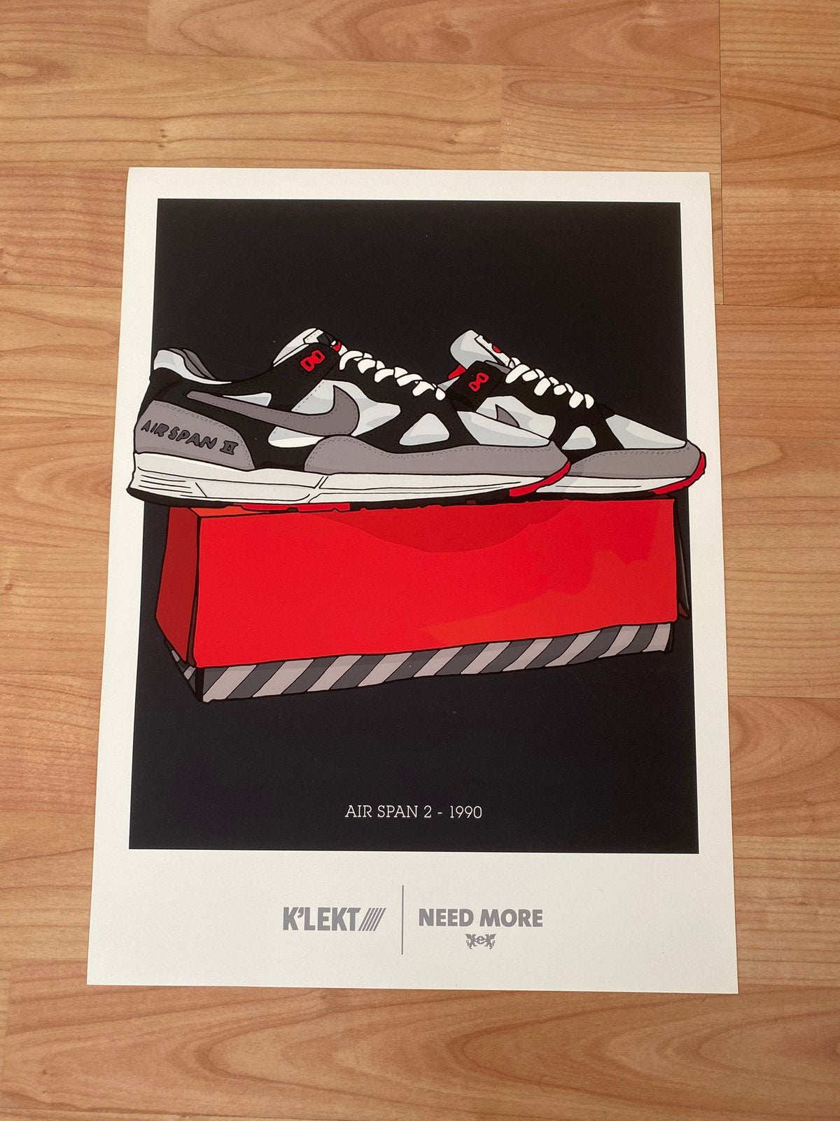 Getekende poster Nike Air Span 2 - 1990, Rechthoekig Liggend, Nieuw, Ophalen of Verzenden, A1 t/m A3
