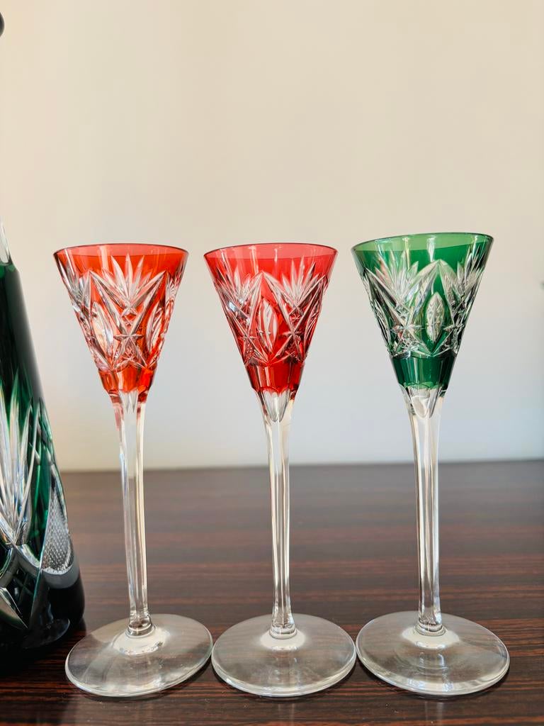 Val Saint Lambert set met Christal d'Arques vaas, Ophalen