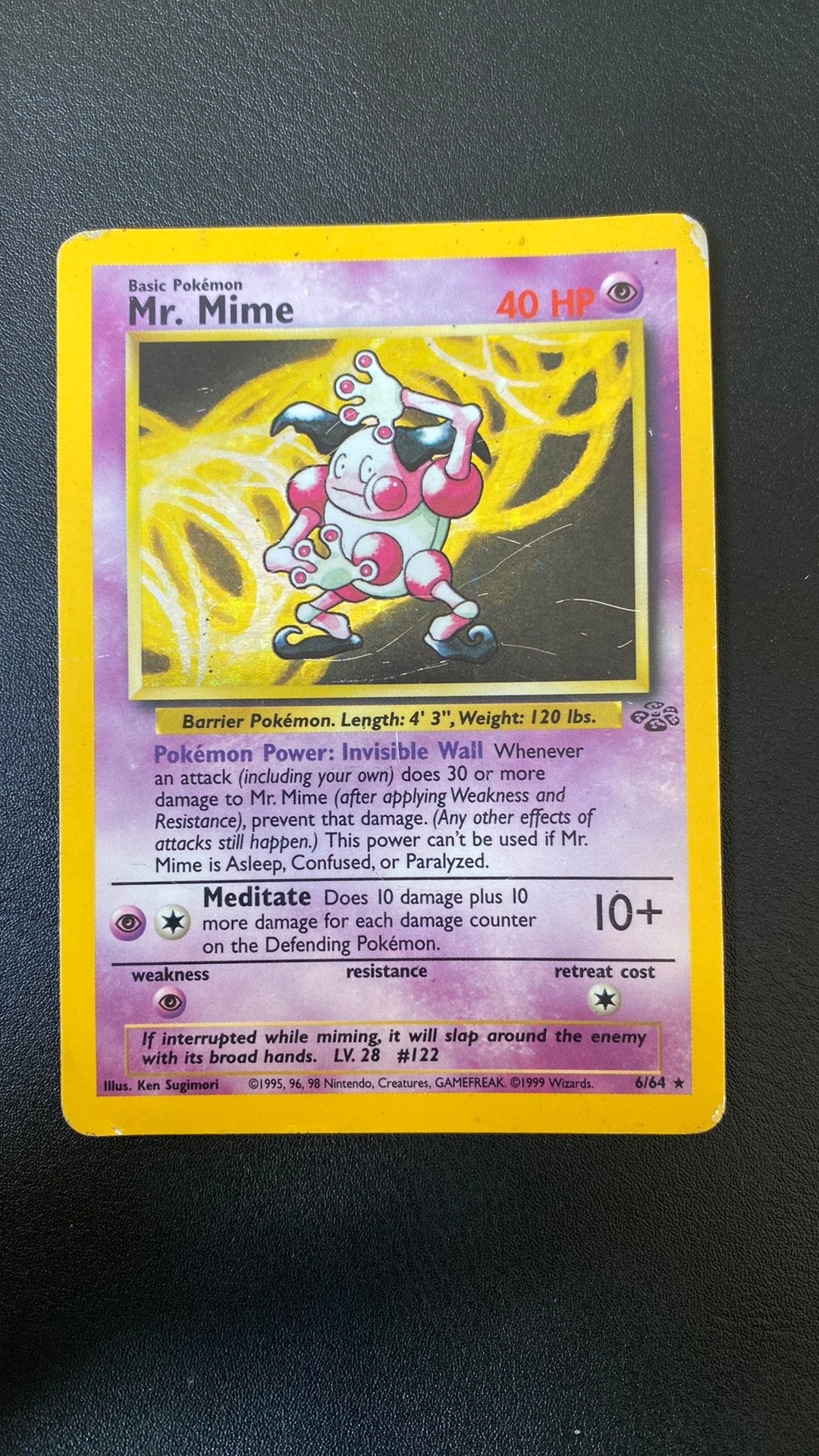 Pokemon mr mime 6/64 holo jungle, Ophalen of Verzenden, Gebruikt, Losse kaart
