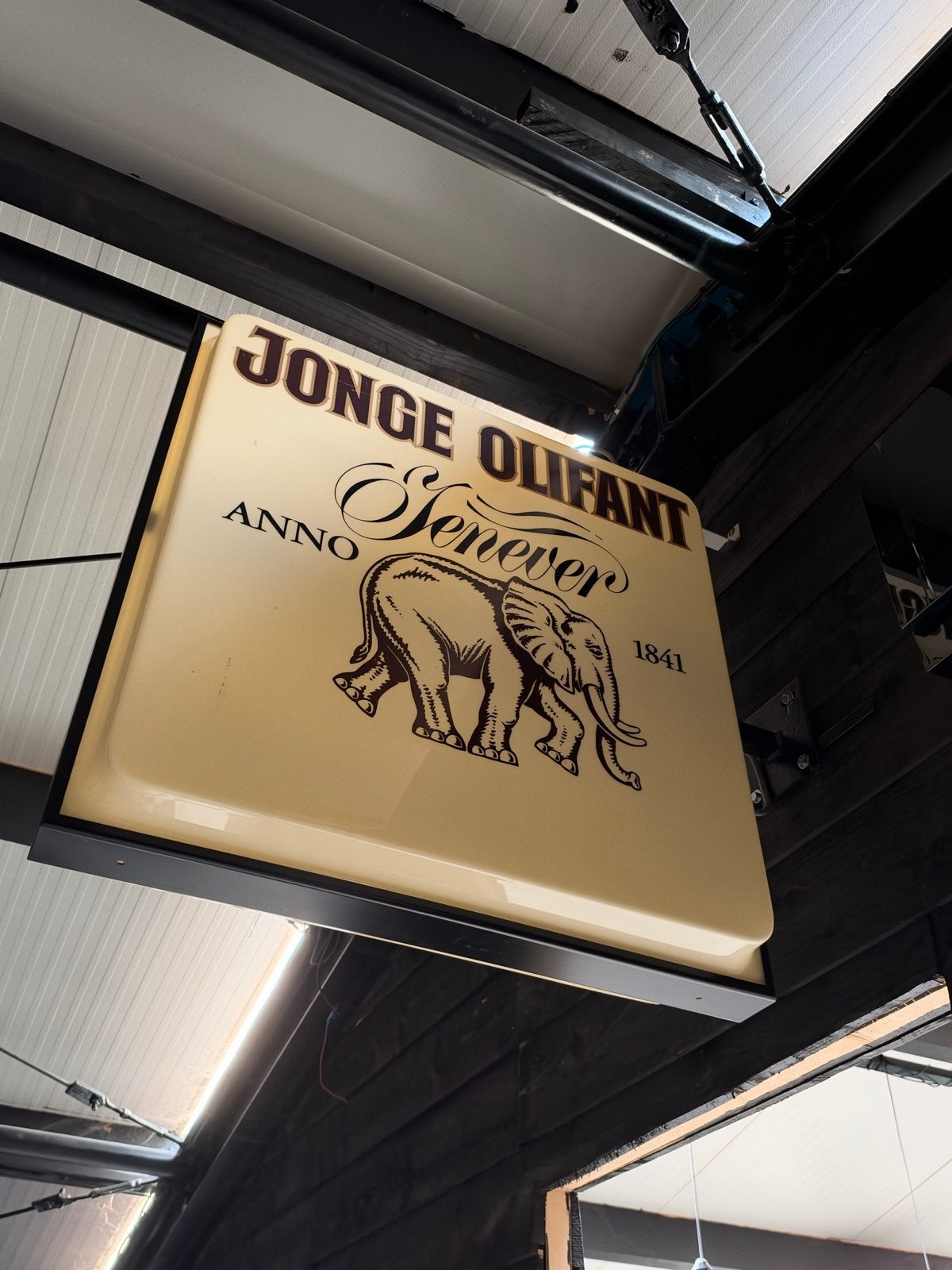 Reclamebord Jonge Olifant Jenever - Mancave/Bar, Ophalen, Zo goed als nieuw, Reclamebord