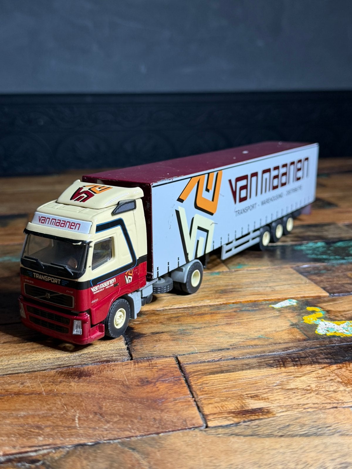 Lion Toys Volvo FH12 Van Maanen Transport Barneveld 1:50, Ophalen of Verzenden, Gebruikt, Bus of Vrachtwagen, Lion Toys