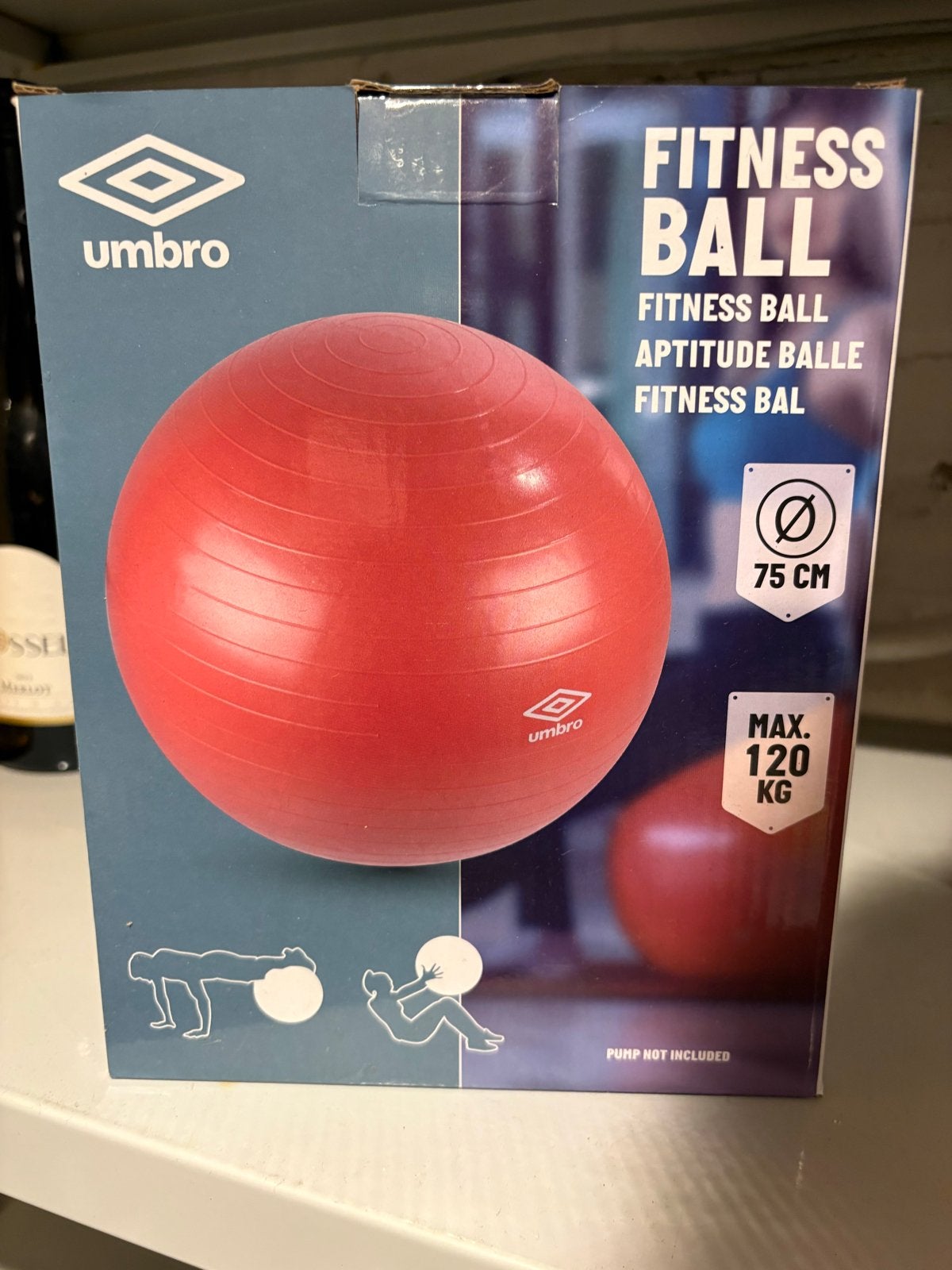 Umbro Fitnessbal 75 cm - Max 120 kg, Ophalen of Verzenden, Nieuw, Buik, Fitnessbal