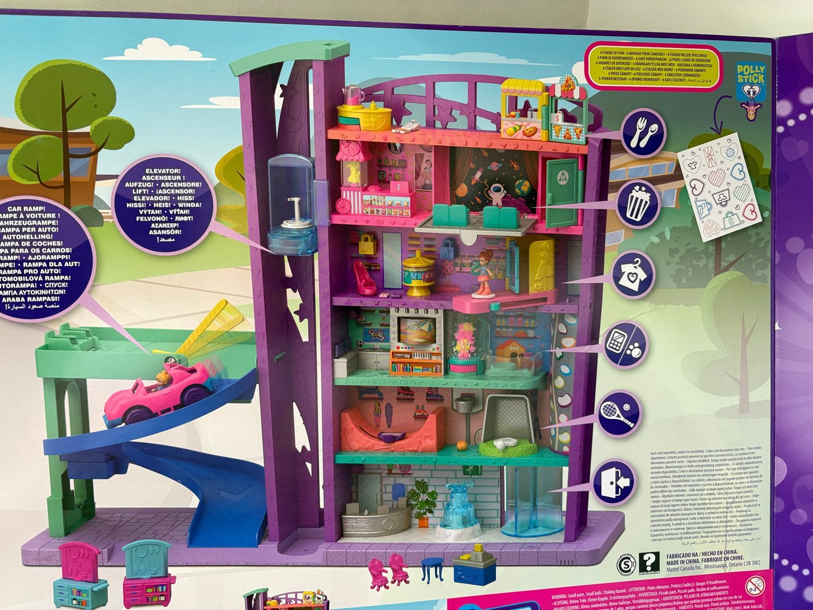 Polly Pocket Mega Mall - Compleet met doos en stickers, Ophalen of Verzenden, Zo goed als nieuw, Poppenhuis