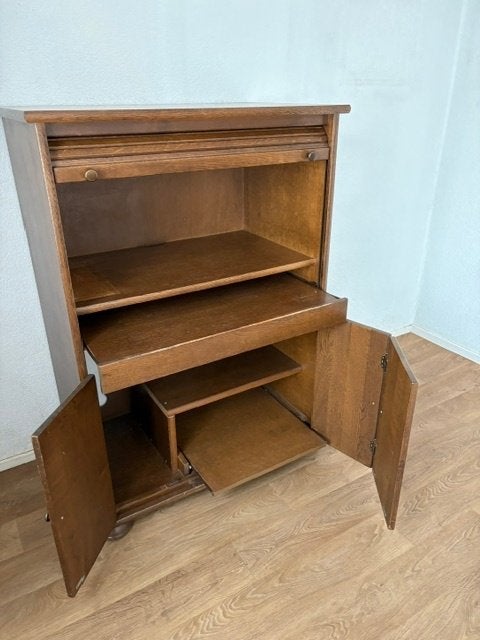 Rolbureau/secretaire bruin, Ophalen, Hout, Gebruikt, Klassiek