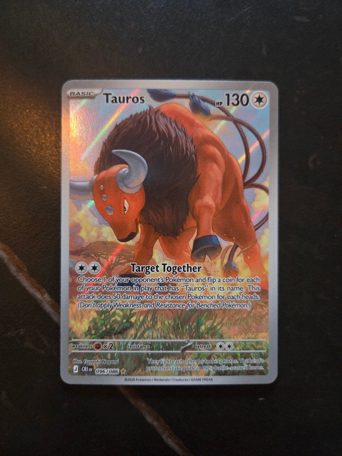 Tauros Illustration Rare - Pokemon Kaarten, Ophalen of Verzenden, Zo goed als nieuw, Losse kaart, Foil