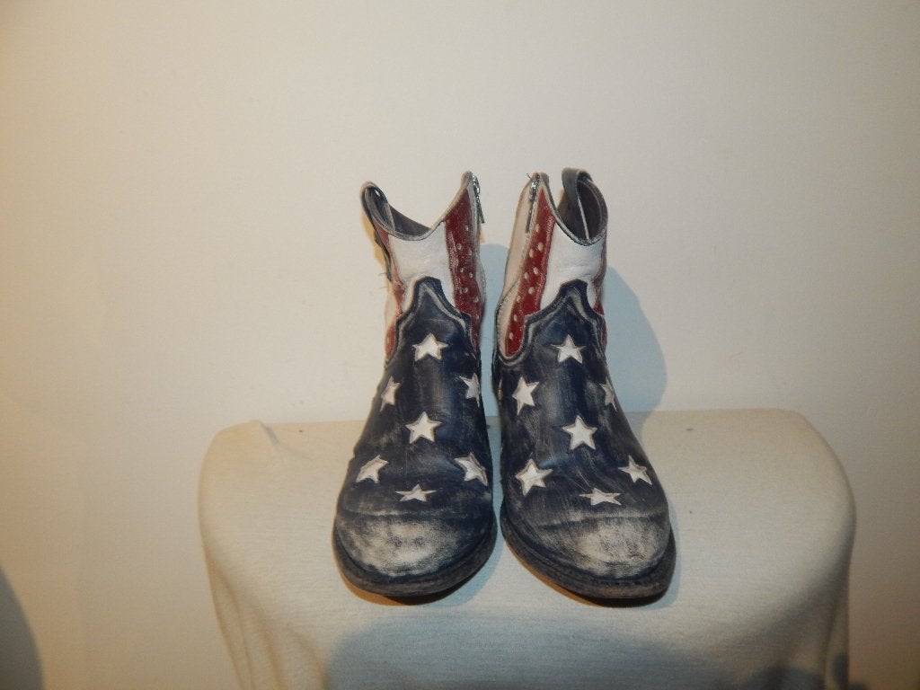 Sendra leren lage laarzen Amerikaanse vlag motief mt 36(37), Sendra, Overige kleuren, Verzenden, Lage of Enkellaarzen