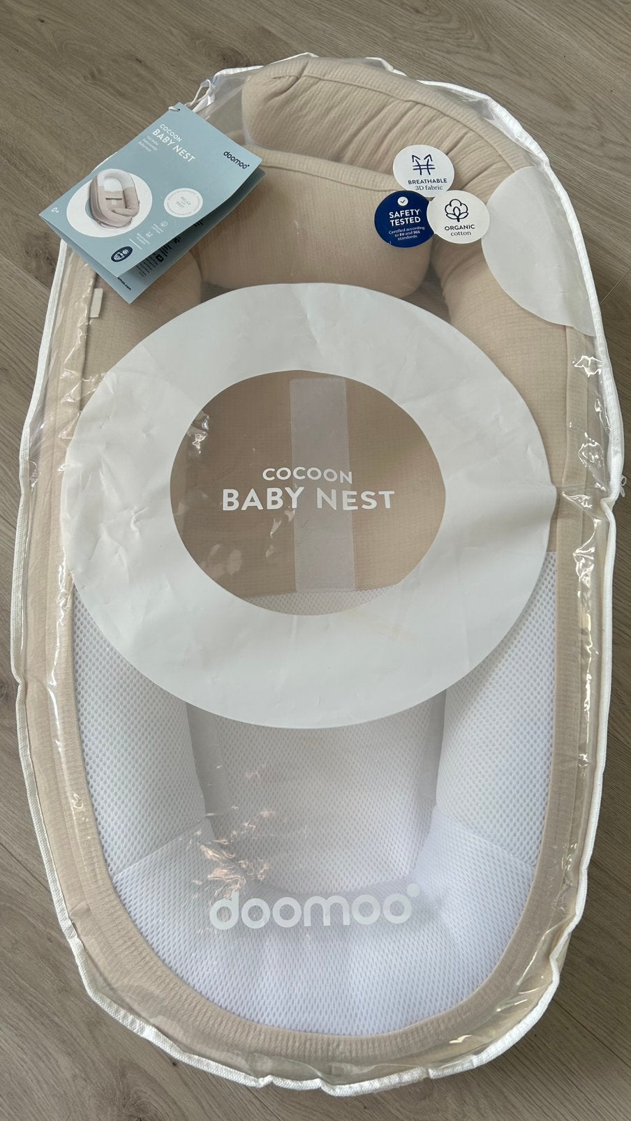 Doomoo Cocoon babynestje Sand, Kinderen en Baby's, Ophalen, Zo goed als nieuw, Voedingskussen