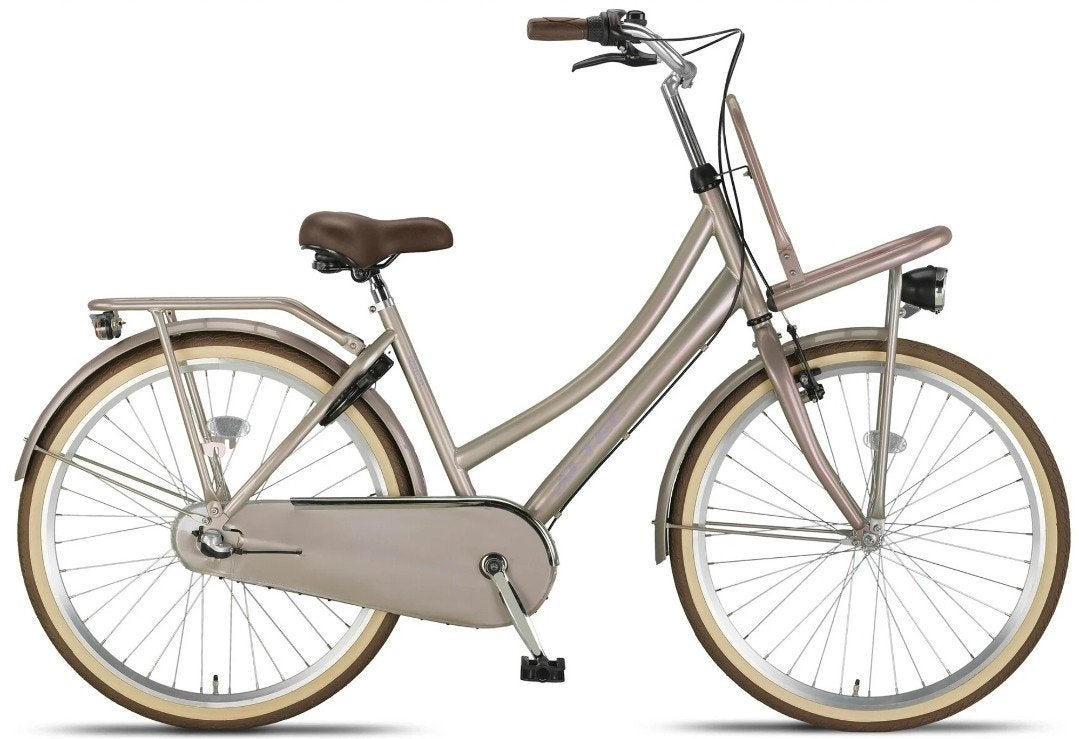 26 inch kinderfiets grijs/paars, hand- en terugtraprem, Ophalen, Zo goed als nieuw, Terugtraprem, 20 inch of meer
