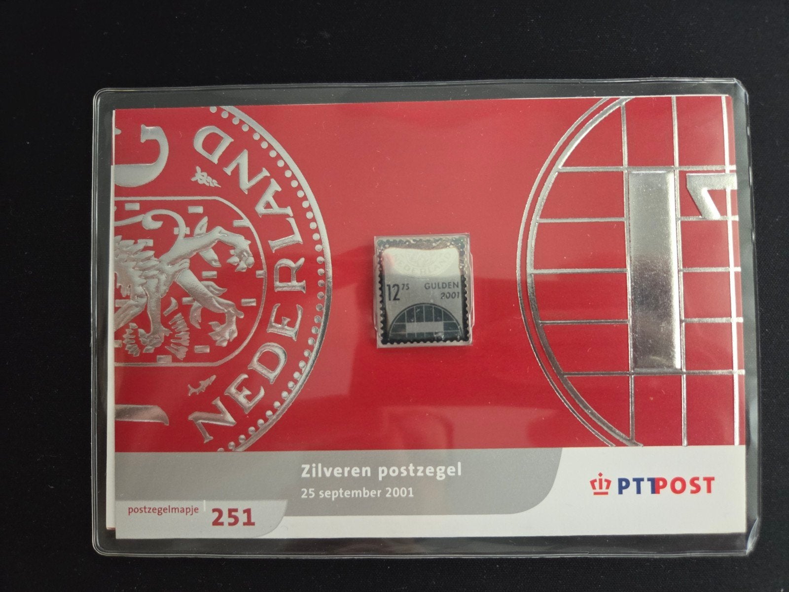 Zilveren postzegel 12,75 gulden 2001, Postzegels en Munten, Postzegels | Nederland, Ophalen of Verzenden, Na 1940, Postfris