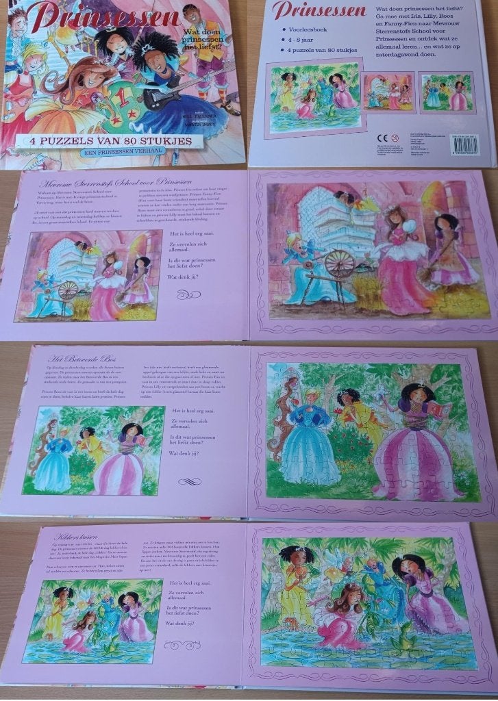 Prinsessenboek met 4 puzzels van 80 stuks harde kaft, Boeken, 5 of 6 jaar, Fictie algemeen, Meisje, Nell Faulkner