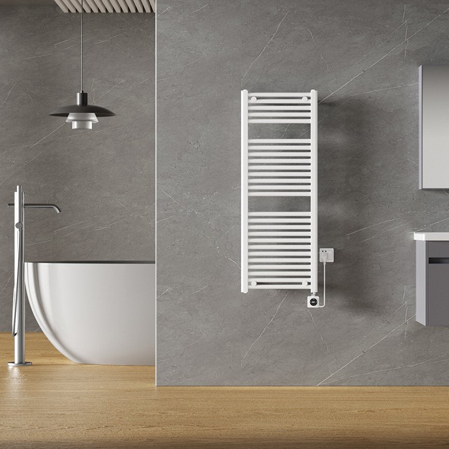 Elara elektrische radiator 118,5x45 cm - glans wit - 700W, Ophalen, 500 tot 800 watt, Radiator, Nieuw