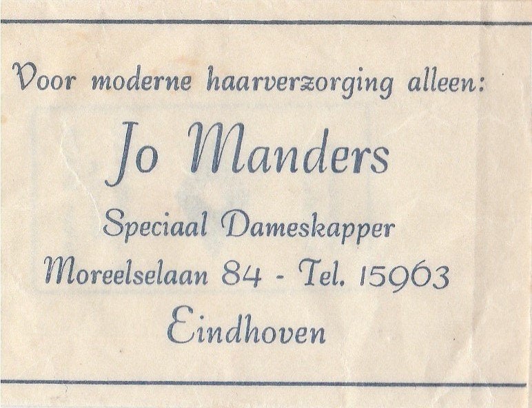 Jo Manders Eindhoven - dameskapper haarverzorging, Ophalen of Verzenden