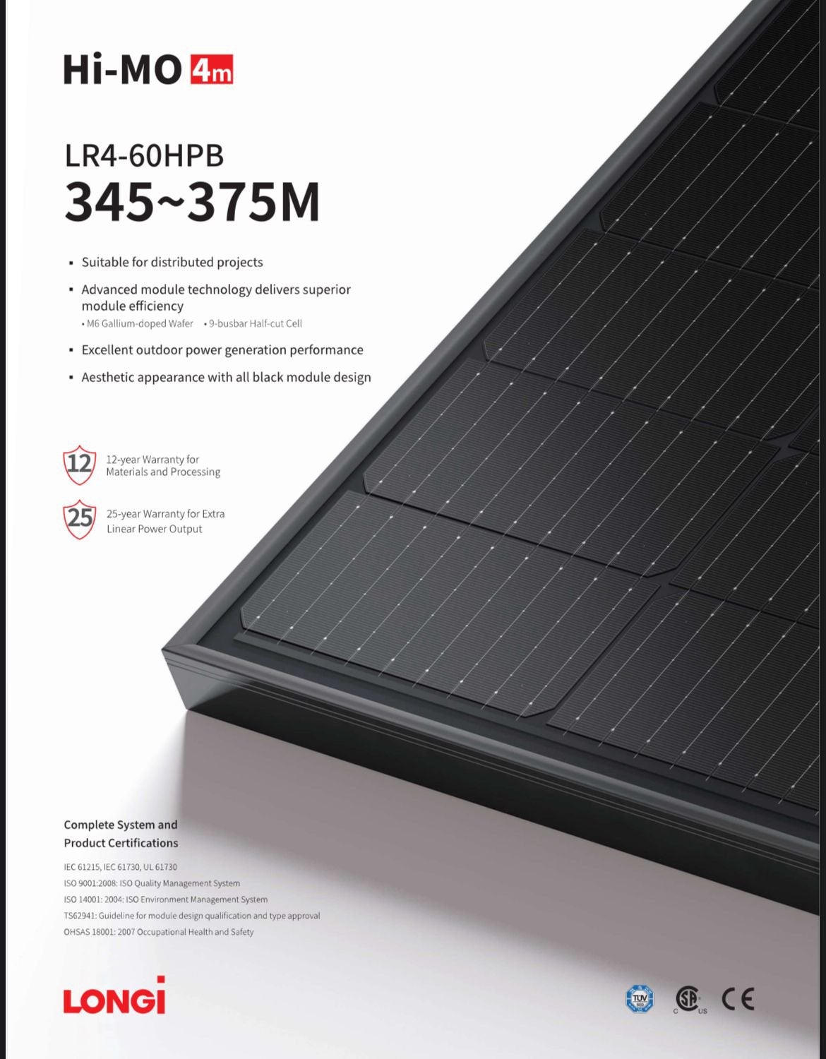 Pallet met 30X NIEUWE Longi 350W Full Black zonnepanelen!, Doe-het-zelf en Verbouw, Zonnepanelen en Toebehoren, 200 wattpiek of meer